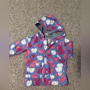 Hatley Toddler Girls Apples Purple Button-Up Rain Jacket Size 2